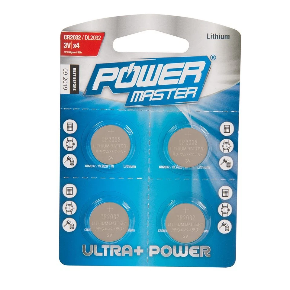 Powermaster - Bateri Sel Butang Lithium CR2032 4pk - CR2032 - Image 2 of 3