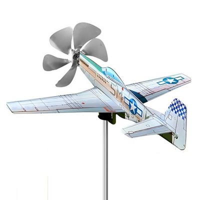 3D Flugzeug Garten Wetterfahne - Metall Flugzeug Steckbare Windmühle7689
