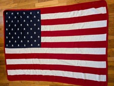 American Flag Acrylic Knit Blanket Throw Made In The USA 66" x 46" Patriotic