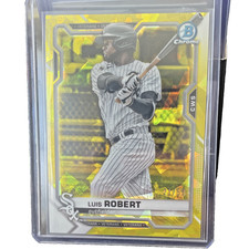 2021 Bowman Chrome Sapphire Gold /50 Luis Robert Refractor #90 White Sox