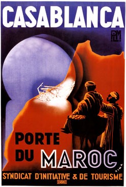 Vintage 'Casablanca - Porte du Maroc' Travel Poster   24x36