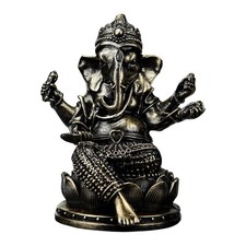 Image of Lord Ganesha Statue Ornament Handmade Art Craft Fengshui Collectibles Religious