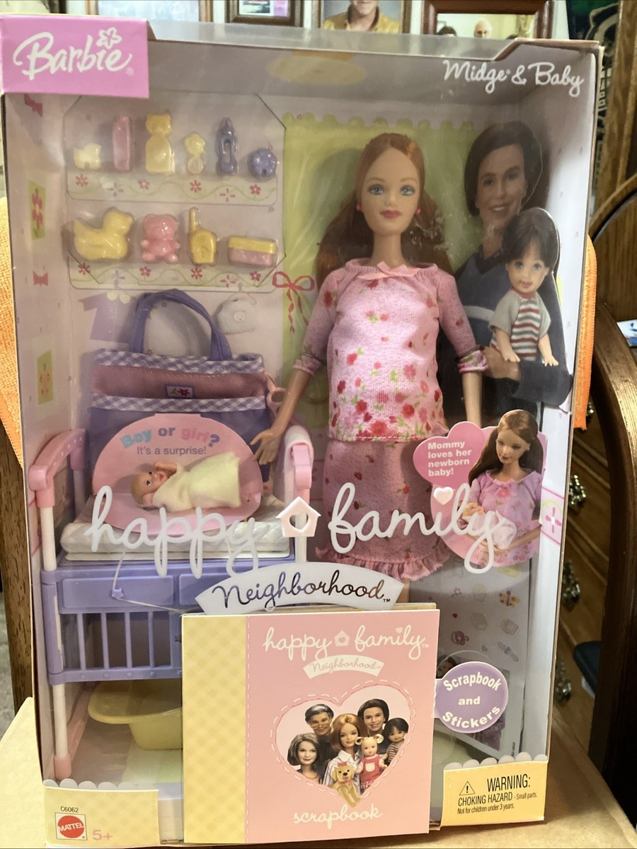 Barbie Happy Family Pregnant Midge & Baby Redhead | eBay
