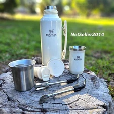 US SHIP 🇺🇸 CREAM GLOSS Terere Mate System STANLEY Stainless Steel Kit 1.2 L