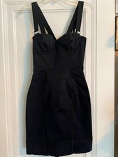 Dolce & Gabbana zipper back dress black body con short corset mini fetish