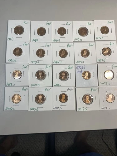 Nice Lot Of Proof Pennies Starting With A 1957 And Ending In 2019