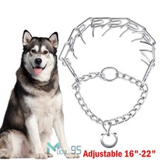 Dog Pinch Prong Choke Chain Collar Training Guardian Gear Adjustable 16"-22"