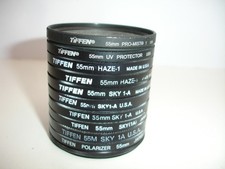 TIFFEN 55mm filter Lot of 10 skylight uv haze Pro MIst Polarizer AS IS