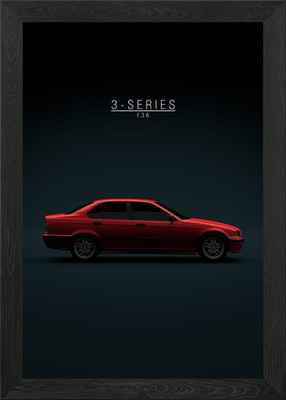 3 Series E36 sedan 1994 Framed Wall Art Poster Canvas Print Picture