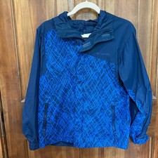 Columbia Youth 14/16 Interchange Waterproof Hooded Jacket Navy Blue Scribble