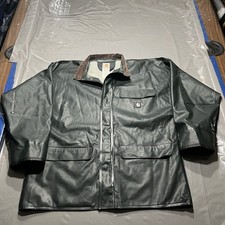Carhartt Rain Coat Mens Size M Green PVC Waterproof Surrey Jacket C64GRN