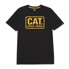 Caterpillar Men Diesel Power Short Sleeve Tee Black/Yellow L Apparel