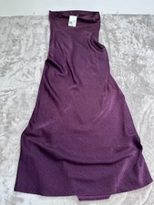 NWT FOREVER 21 Strapless Tube Dress Womens Small Plum Purple Satin Maxi Gown S