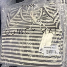 Quincy Mae Long Sleeve T With Leggings 18-24m Coal Stripe