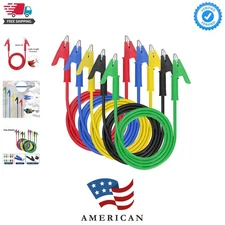 5 Pack Alligator Clips  Leads with Insulators Clips,Dual Ended Alligator Clip...