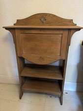 Sweet Compact Bureau Writing Desk Arts And Crafts Style Antique
