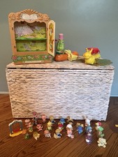 Vtg Strawberry Shortcake Figurines Display Cabinet and Misc Lot 