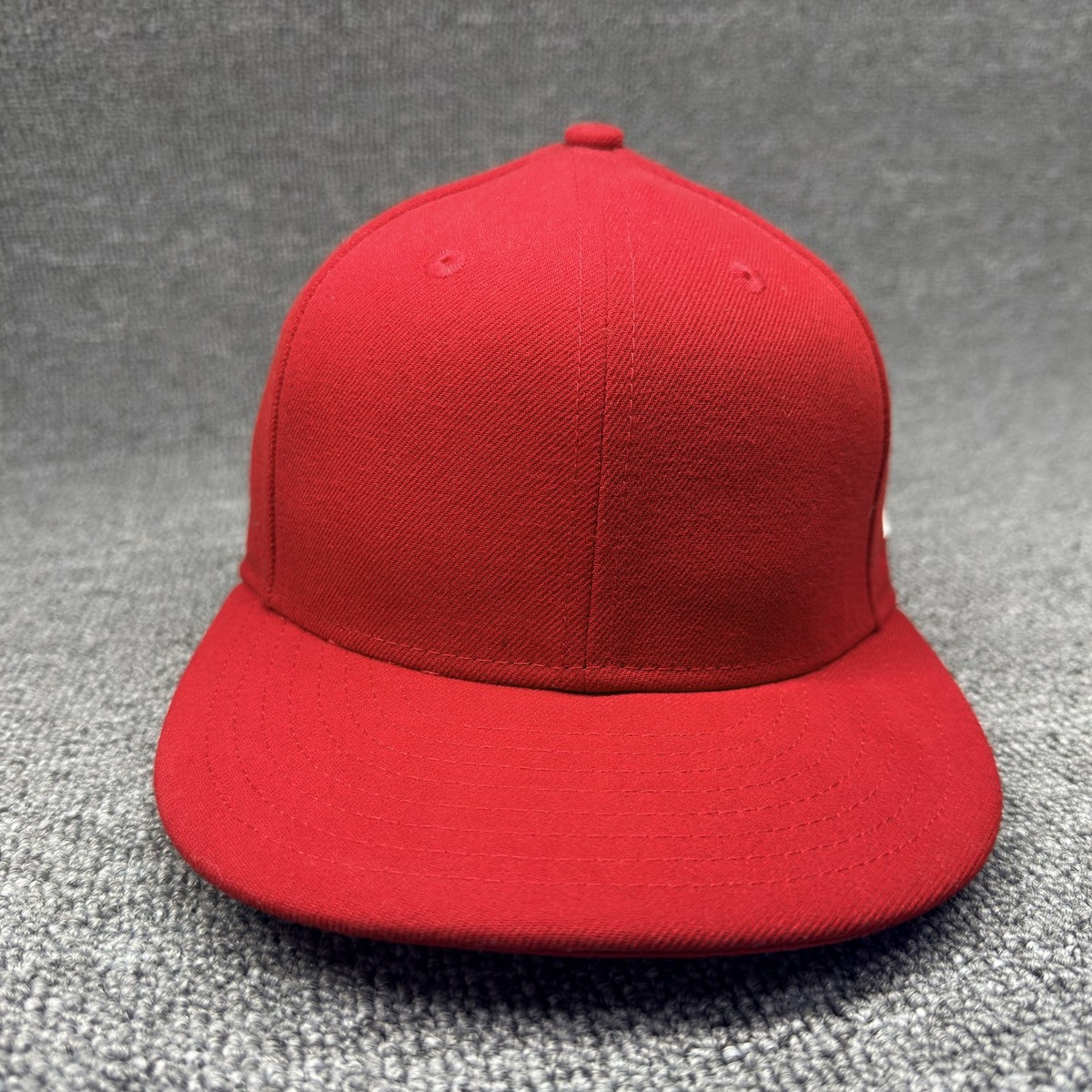 New Era 59FIFTY Blank Red Fitted Hat Plain Flat Brim Size 6 7/8