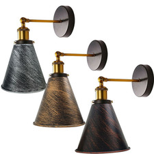 Vintage Industrial Wall Light  Metal Cone Shape Shade Indoor Lighting 