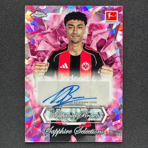 2025-26 Topps Chrome Sapphire Bundesliga Nathaniel Brown Padparadscha Auto 1/1