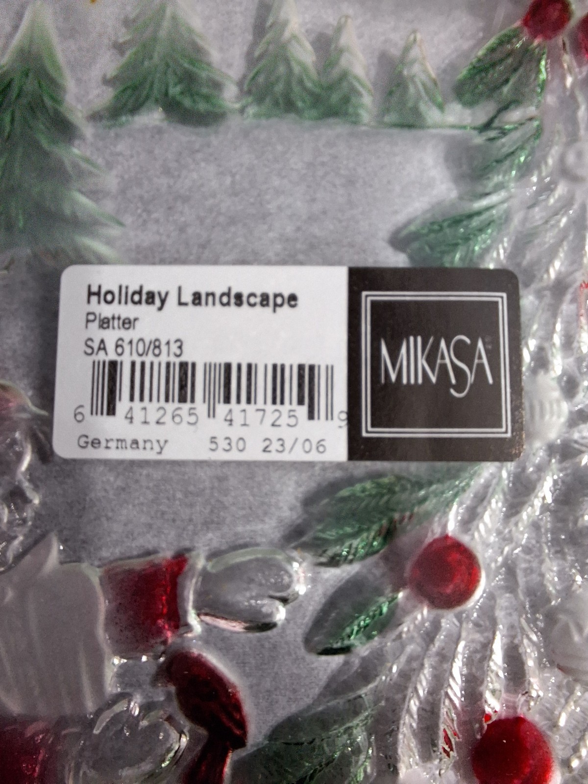 Mikasa Holiday Landscape Ruffled Edge Serving Platter Orig Box 13.5"W Germany 