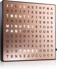 Auraglow LED Light Up USB Wall or Desk Word Clock - Copper 