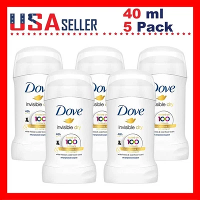 Dove Stick Invisible Dry x 5 Pack x 40ml Deodorant Anti-Perspirant - Image 1 of 4