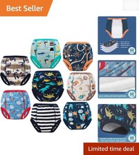 Durable Reusable 8-Pack Training Pants for Toddlers Eco-Friendly Design