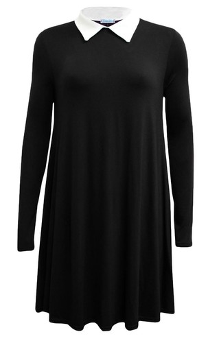Womens Ladies Long Sleeve Swing Dress 