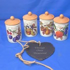 Royal Worcester EVESHAM  * 4 x HERB JARS / POTS with Wooden Lids * UNUSED EXC