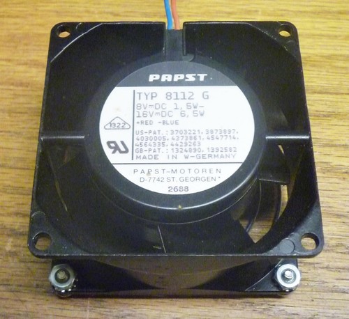 Ventilador PAPST TIPO 8112-G con protector PAPST-MOTOREN CON Alemania 8V 16V DC - Imagen 1 de 2