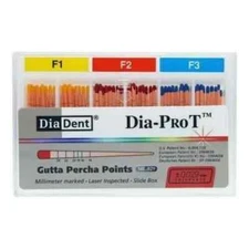 DiaDent Tapered Dia-PRO T Gutta Percha Points ML.029  Assorted Pack F1-F3 60/Box