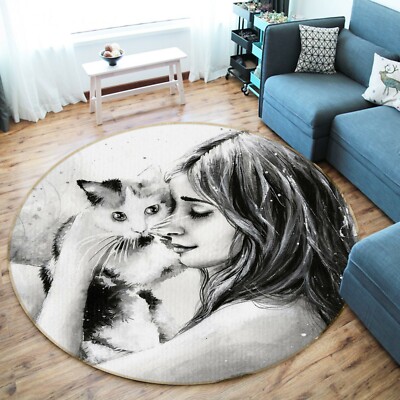 3D Woman Kitten ZHUA2086 Game Non Slip Rug Mat Photo Carpet Zoe