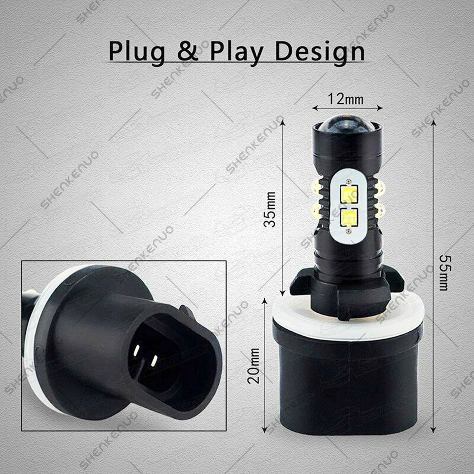 Для 2000-2006 GMC Yukon XL 1500 2500 светодиодные противотуманные фары 880 6000K белые лампы - Изображение 3 из 4