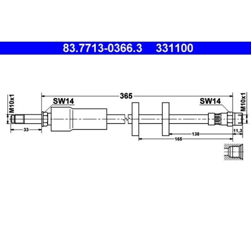 ATE Bremsschlauch 83.7713-0366.3 FüR Volvo, Vorderachse-image