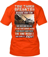 Tow Truck Operator Tee Tee T-Shirt Made in the USA Size S to 5XL