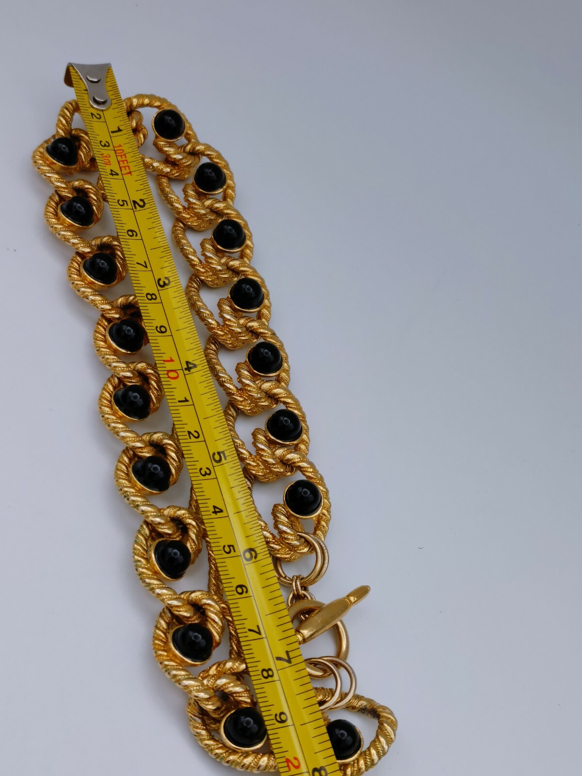 Vintage Chunky Gold Tone Black Bead's Kenneth  Ja… - image 8