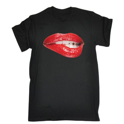 Sexy beißende rote Lippen T-SHIRT Kiss Glamour Diva cool Glam lustig Geburtstagsgeschenk