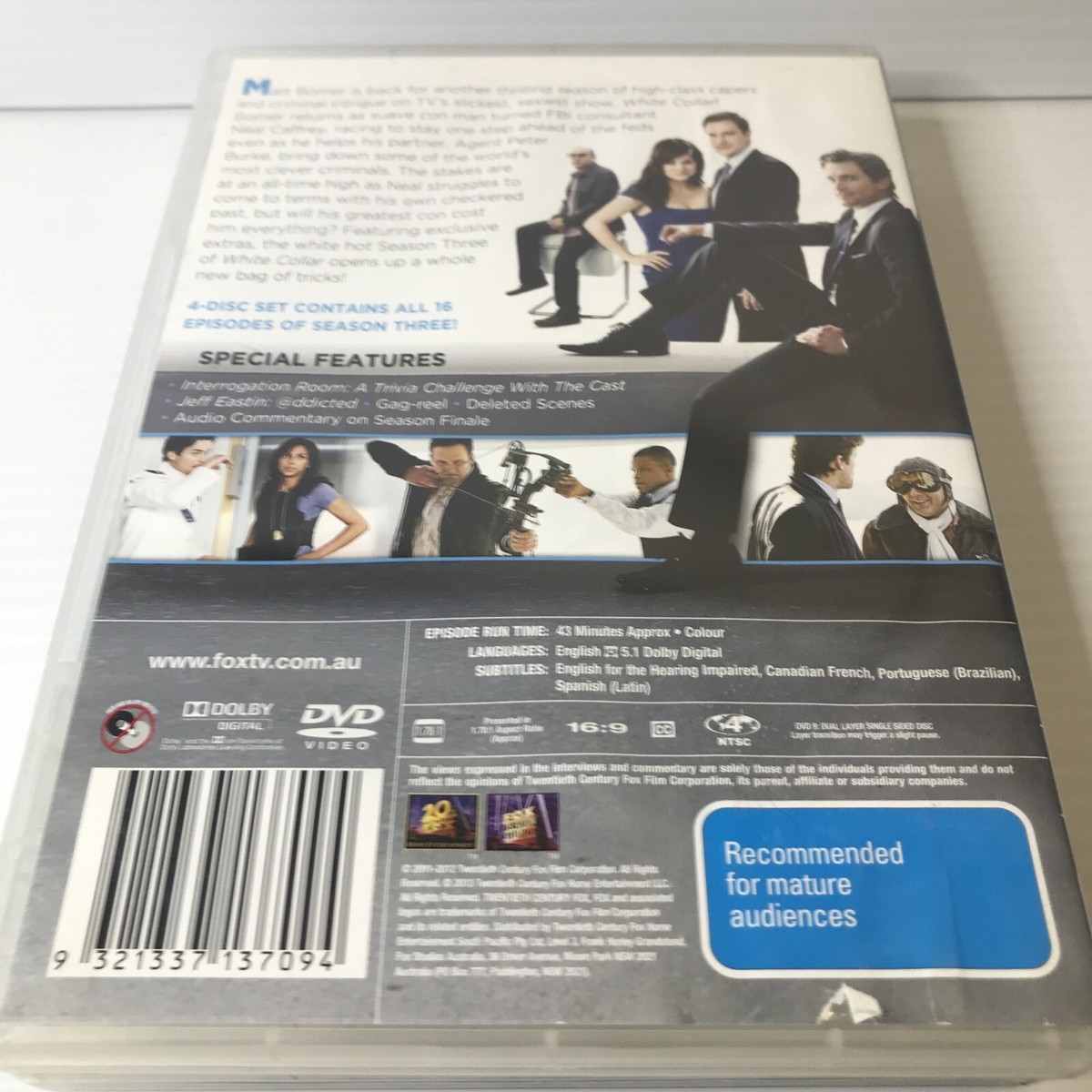 White Collar Seasons NTSC- Region Very Good Condition Matt  Bomer - Main Image