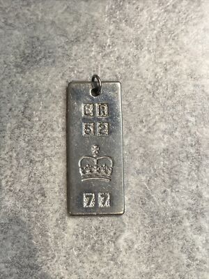 Queens Jubilee Ingot 1977 Hallmarked Pendant