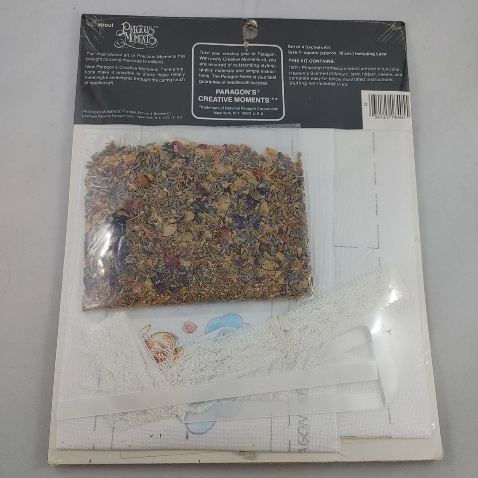 Vintage Precious Moments Set Of 4 Sachets Kit Potpourri Angels 8405 New B68 Foto 4 de 4
