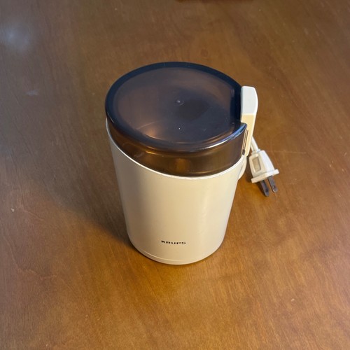 Krups Fast Touch Coffee Bean Mill Grinder Type 203 White Vintage Hong Kong