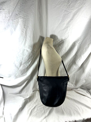 Genuine vintage COACH Waverly Soho black leather bucket shoulder bag purse