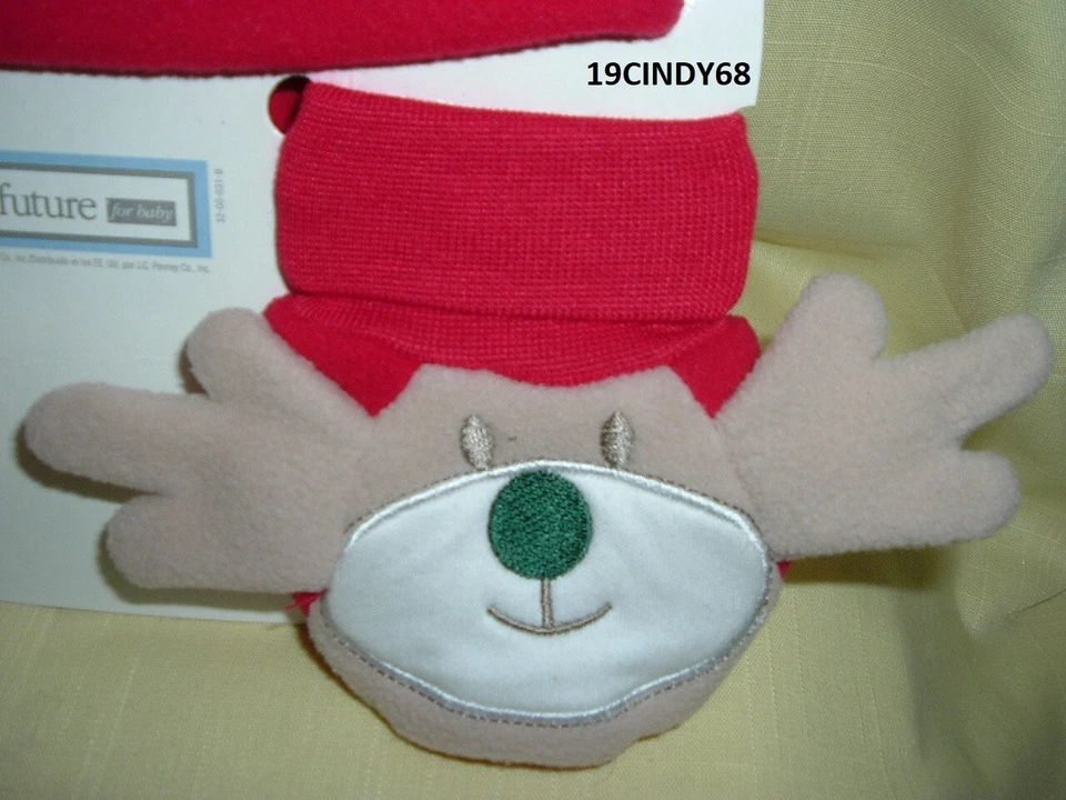 NUEVO CONJUNTO GORRA Y BOTÍN DE RENO NAVIDAD BRILLANTE FUTURO, TALLA RECIÉN NACIDO 0-3 MESES Foto 3 de 4