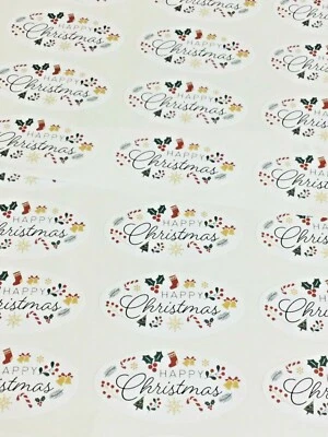 Merry Happy Christmas Stickers Labels for Cards Envelopes Festive Craft X512520