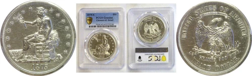 1875-S $1 Silver Trade Dollar PCGS AU Details