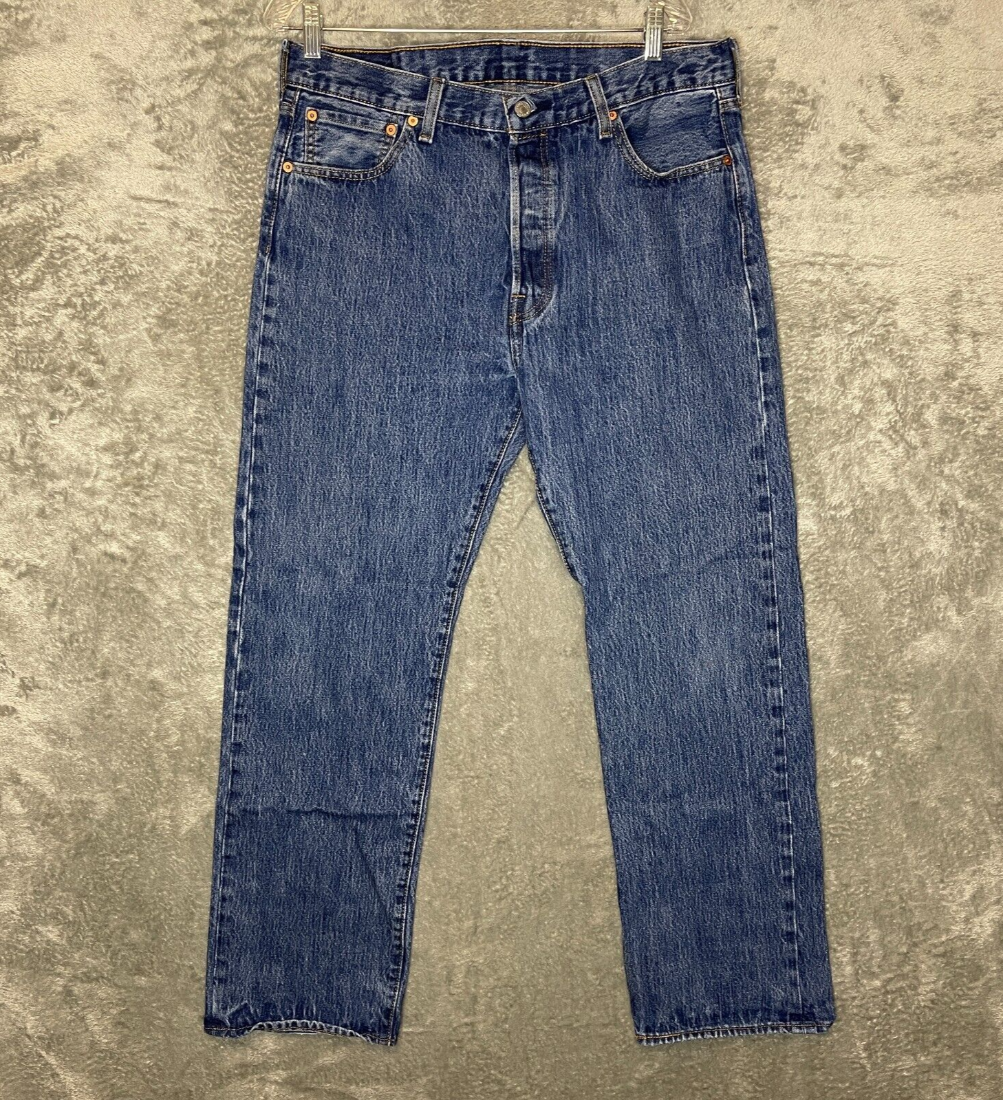 Levis 501 Men 90s Regular Classic Straight Mid Rise Button Fly Denim Jean 35x31*