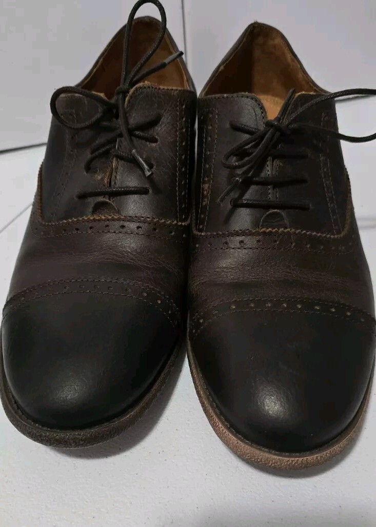 Robert Wayne Mens 10 D Shoes Utah Derby Brown Leather Lace Up Oxfords