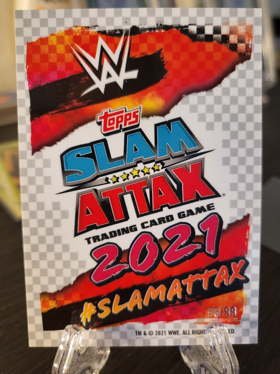 2021 Topps Chrome WWE Slam /99 Attax Yellow Refractor Gran Metalik