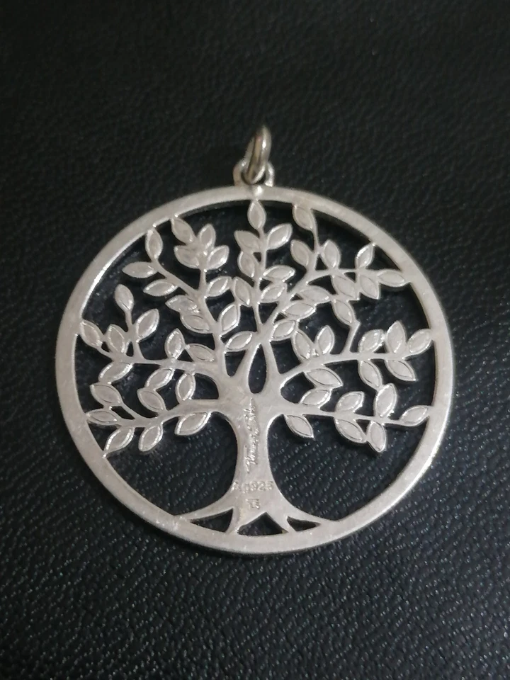 Authentic Thomas Sabo Tree of Life In Circle With White Zircon Pendant 43.5mm 8g - Image 2 of 4